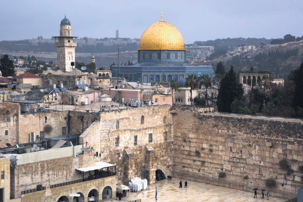A view of the Western Wall and the Dome of the Rock, some of the holiest sites for Jews and Muslims seen in Jerusalem's Old City, Dec. 6. 