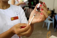 A nurse prepares a measles-rubella vaccine in Yangon, Myanmar, Nov. 26, 2019. (Reuters Photo)
