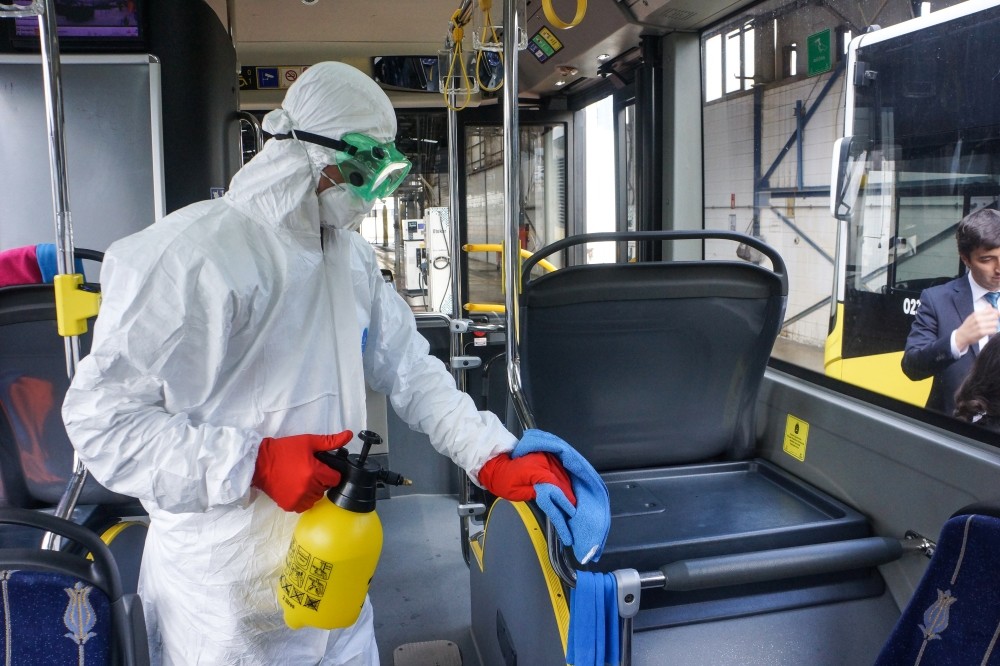 Istanbulu2019s public transportation buses are cleaned and disinfected by trained cleaners every day.