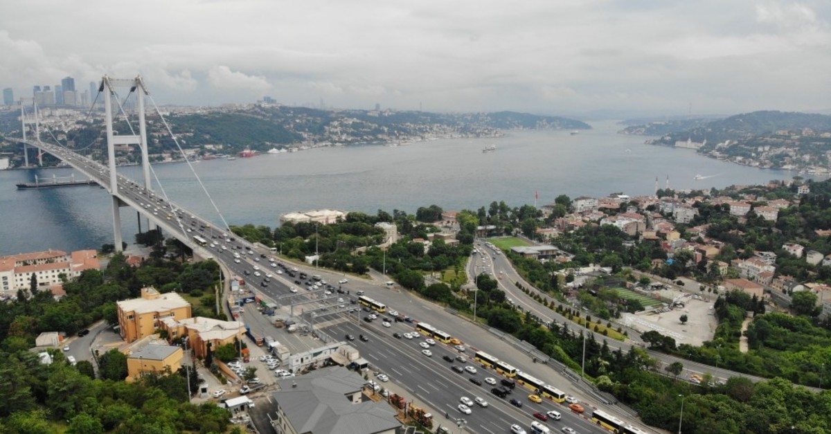 An aerial view of the July 15 Martyrs Bridge, formerly knowns as the Bosporus Bridge, which is among the city's most congested areas.