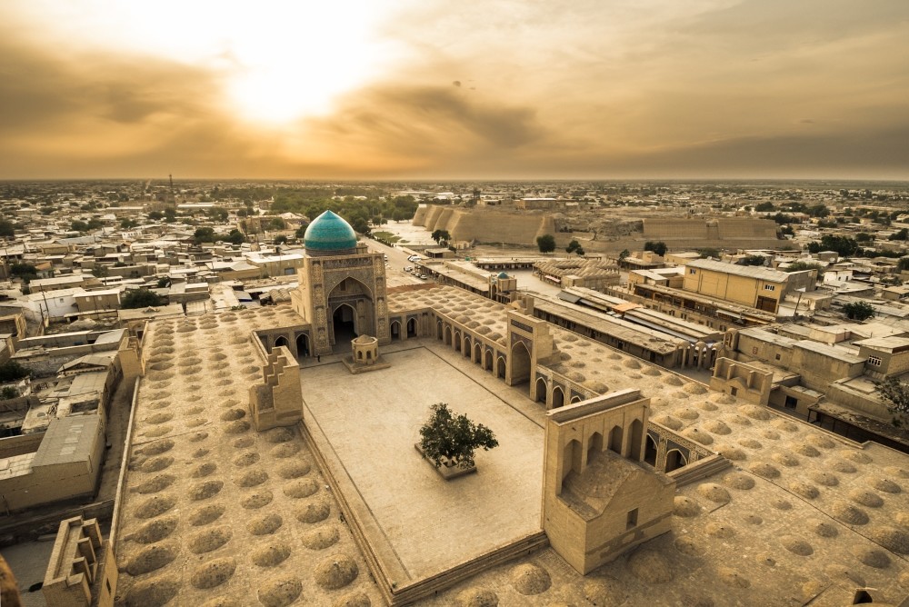 Poi Kalyan Square, which means ,At the Foot of the Great,, is the heart of Bukhara where Poi Kalyan Mosque is also located.  