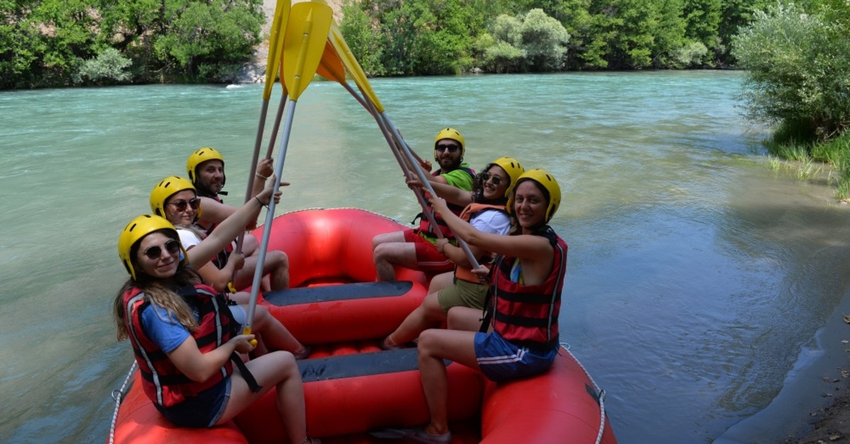 Outdoor sports lovers flock to Tunceli's famous Munzur River for rafting.