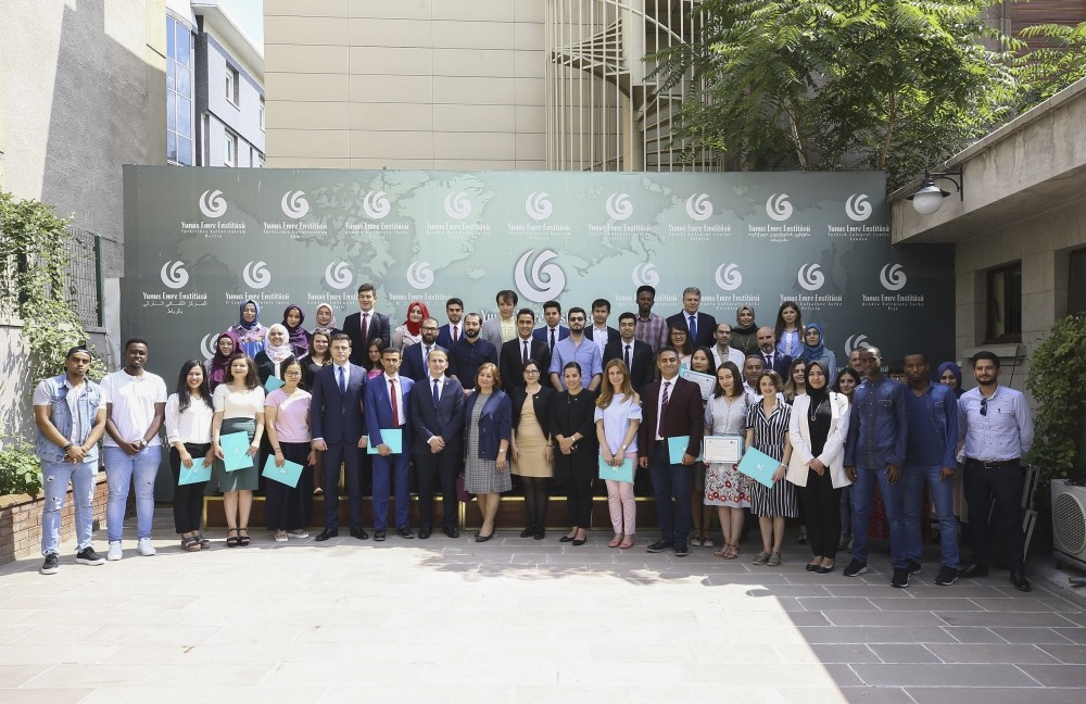 A number of the students graduated from a one-month Turkish teaching certificate program from the Yunus Emre Institute (YEE) at a graduation ceremony in the capital Ankara. 