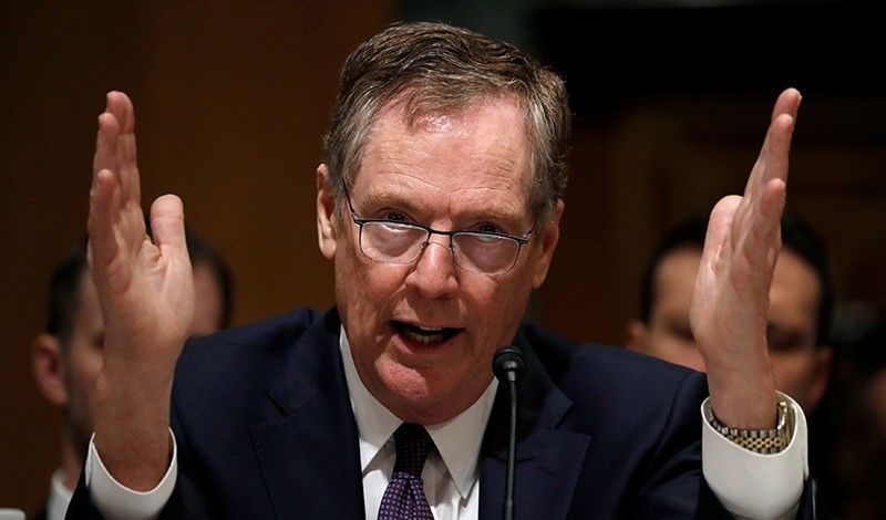 U.S. Trade Representative Robert Lighthizer testifies before a Senate Finance Committee hearing on ,President Trump's 2018 Trade Policy Agenda, on Capitol Hill in Washington, U.S., March 22, 2018 (Reuters Photo)
