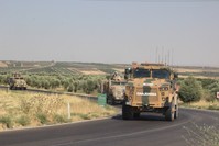 Turkey has delivered a large amount of military support near the Syrian border, including heavy weapons, armored vehicles and tanks, July 10, 2019.