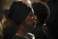 Rep. Ilhan Omar of Minnesota attends the memorial service for Rep. Elijah Cummings at the U.S. Capitol in Washington, Oct. 24, 2019. (EPA Photo)