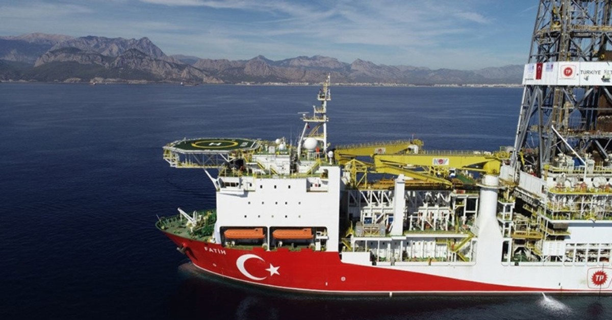 This file photo shows the Fatih drillship off Turkey's southern Antalya province.