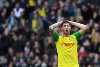 Nantes' Argentinian forward Emiliano Sala reacts during the French L1 football match between Nantes and Saint-Etienne at the La Beaujoire Stadium in Nantes, western France, on April 1, 2018. (AFP Photo)