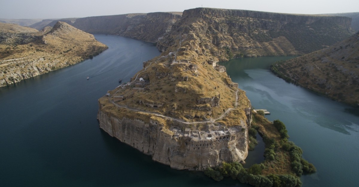 Rumkale is situated on the junction of the Euphrates River and the Merzimen stream, surrounded by the emerald green lake on three sides and hills with steep rocks.