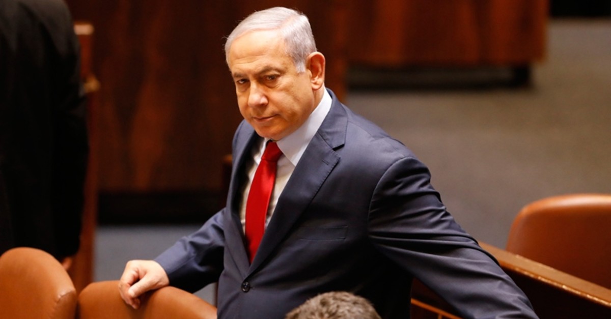Israeli Prime Minister Benjamin Netanyahu before voting in the Knesset, Israel's parliament in Jerusalem, Wednesday, May 29, 2019. (AP Photo)