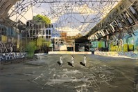 ,Nowhere 17,, acrylic on canvas, 125x125 cm, 2019.