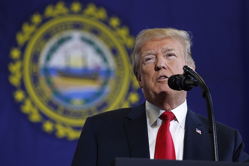U.S. President Donald Trump delivers remarks on ,combatting the opioid crisis, in a speech at Manchester Community College in Manchester, New Hampshire, U.S. (Reuters Photo)