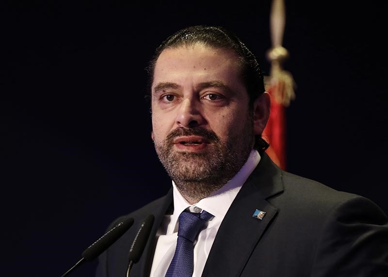 Lebanese Prime Minister Saad Hariri speaks during a regional banking conference, in Beirut, Lebanon (AP Photo)