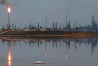 A general view of the Amuay refinery complex which belongs to the Venezuelan state oil company PDVSA in Punto Fijo.