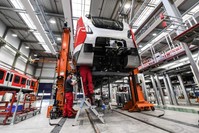 This file photo shows Bombardier employees working on an S-Bahn train at the Bombardier Transportation plant in Bautzen, Germany, May 13, 2019. (EPA Photo)