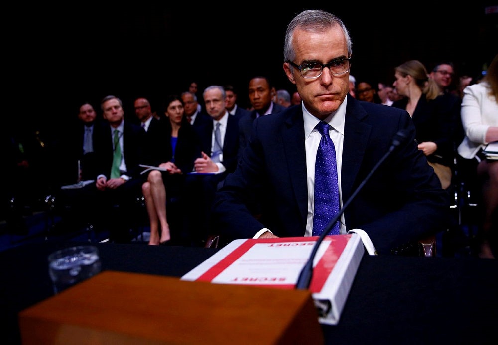Acting FBI Director Andrew McCabe arrives to testify before the U.S. Senate Select Committee on Intelligence on Capitol Hill in Washington, U.S. May 11, 2017. (REUTERS Photo)