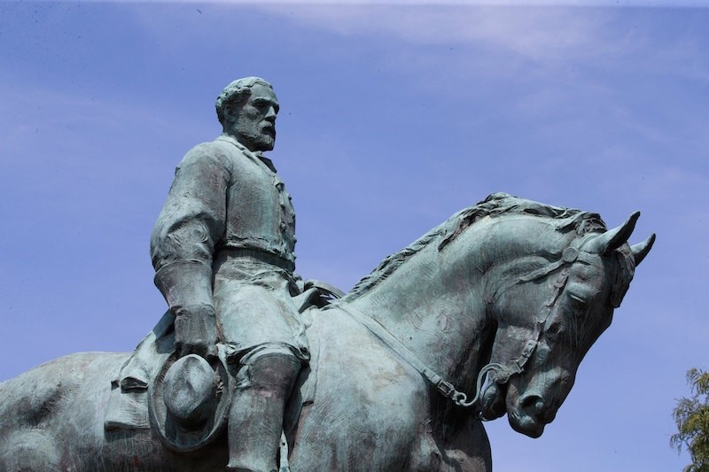 The Robert E Lee statue for which the 'Unite the Right' rally was organized to protest its removal in Charlottesville, Virginia, 13 August 2017. EPA Photo 