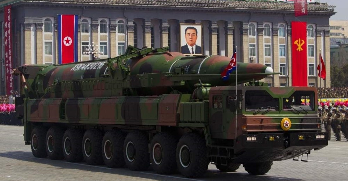 In this April 15, 2012 file photo, a North Korean vehicle carrying a missile passes by during a mass military parade in Pyongyang's Kim Il Sung Square to celebrate the centenary of the birth of the late North Korean founder Kim Il Sung. (AP Photo)