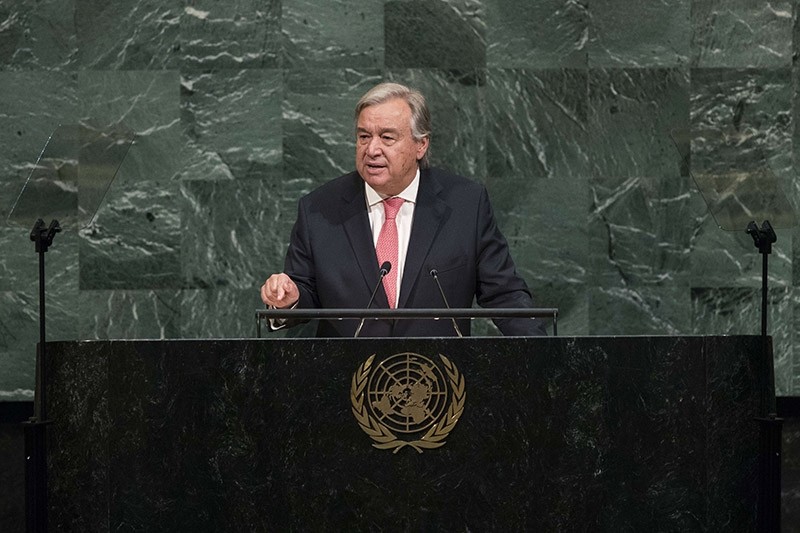UN Secretary General Antonio Guterres addresses the United Nations General Assembly at UN headquarters, September 19, 2017 in New York City. (AFP Photo)