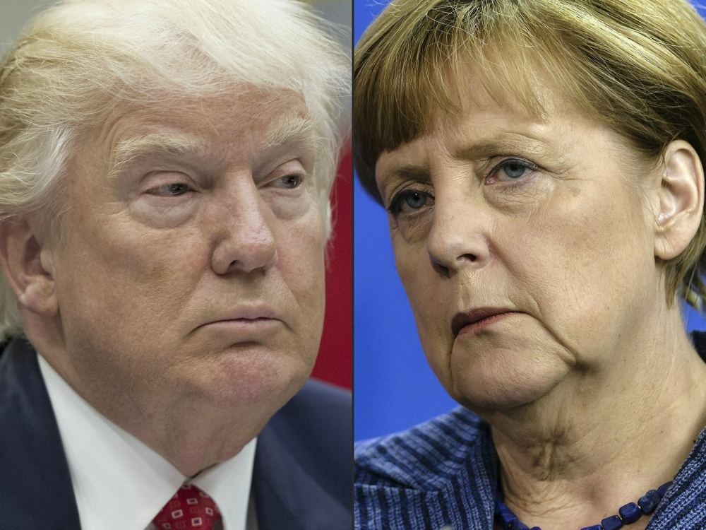US President Donald Trump and German Chancellor Angela Merkel.
