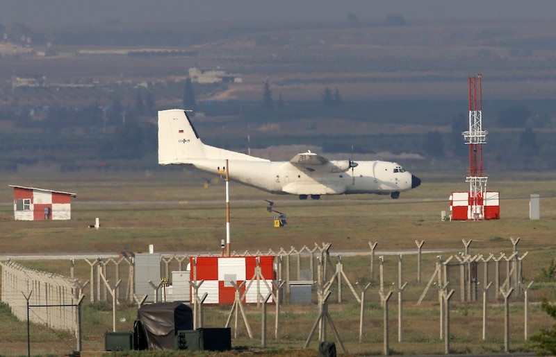 A German Air Force cargo plane maneuvers on the runway after it landed at the Incirlik Air Base, in the outskirts of the city of Adana, southern Turkey. AP Photo