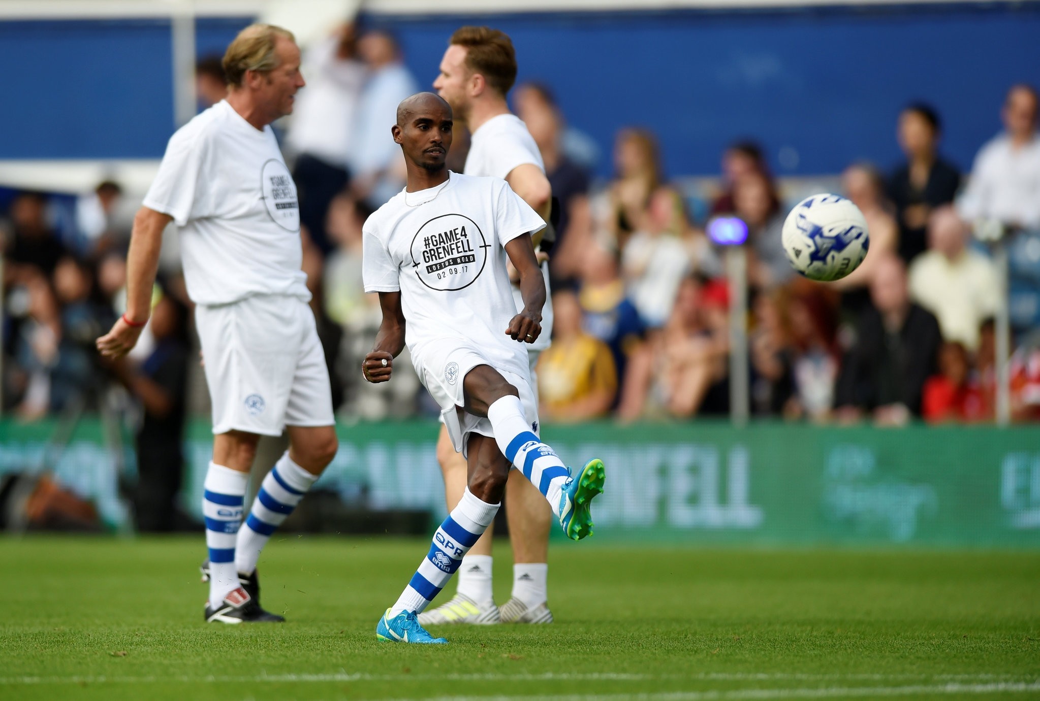 Celebs play charity match to aid Grenfell fire victims