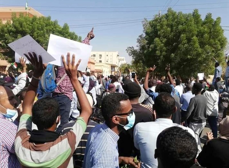 In this Tuesday Dec. 25, 2018 handout photo provided a Sudanese activist, people chant slogans during a demonstration in Khartoum, Sudan. (AP Photo)