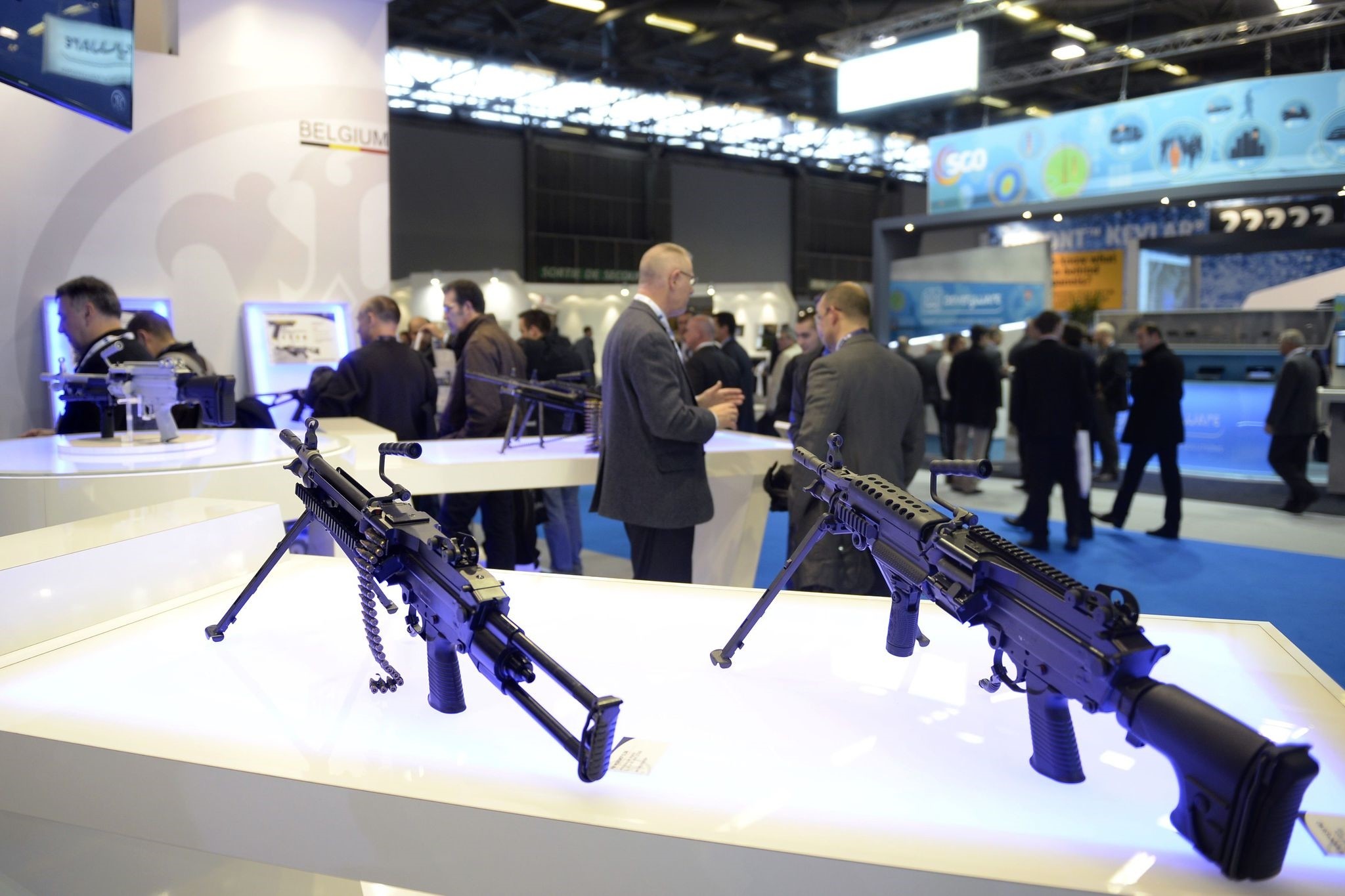 This file photo taken on November 19, 2013 shows weapons on display at the International Security Fair (MILIPOL) in Villepinte, outside Paris. (AFP Photo)