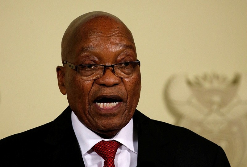 South Africa's President Jacob Zuma announces his resignation at the Union Buildings in Pretoria, South Africa, February 14, 2018. (Reuters Photo)