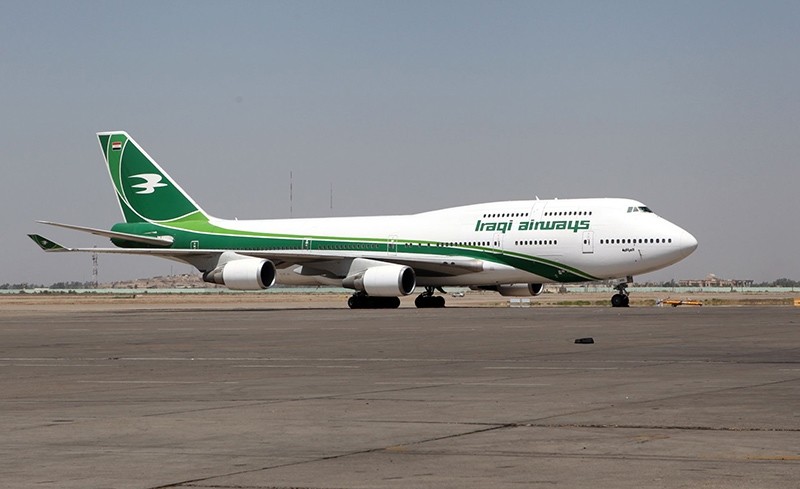 This file photo taken on Aug. 05, 2014 shows an Iraqi Airways Boeing 747 sitting at Baghdad International Airport, Iraq. (AFP photo)