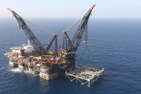 A platform in the Leviathan natural gas field, in the Mediterranean Sea off the Israeli coast. (AP Photo)