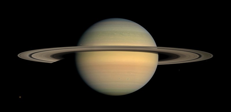 This July 23, 2008 image made available by NASA shows the planet Saturn, as seen from the Cassini spacecraft. (AP Photo)