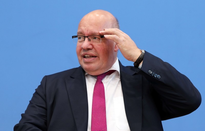 German Federal Minister for Economic Affairs and Energy Peter Altmaier gestures at the beginning of a press conference on the planned economic projection of the German Government for this autumn, in Berlin, Germany, Oct. 11, 2018. (EPA Photo)