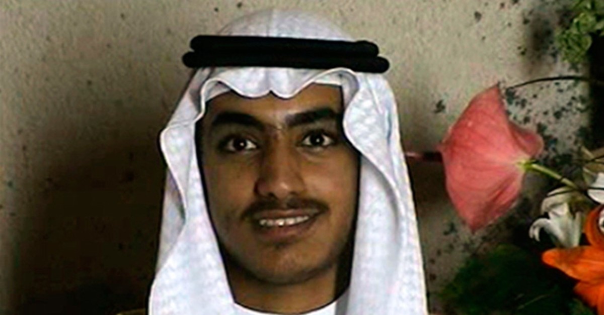 In this image from video released by the CIA, Hamza bin Laden, the son of of the late al-Qaida leader Osama bin Laden is seen as an adult at his wedding. (CIA via AP)
