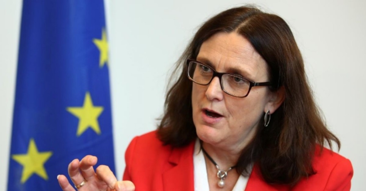 European Trade Commissioner Cecilia Malmstrom attends an interview with Reuters in Geneva, Switzerland, June 14, 2019. (Reuters Photo)