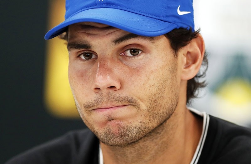  Spain's Rafael Nadal speaks to media at the Rolex Paris Masters tennis tournament in Paris, France, Nov. 3, 2017. (EPA Photo)