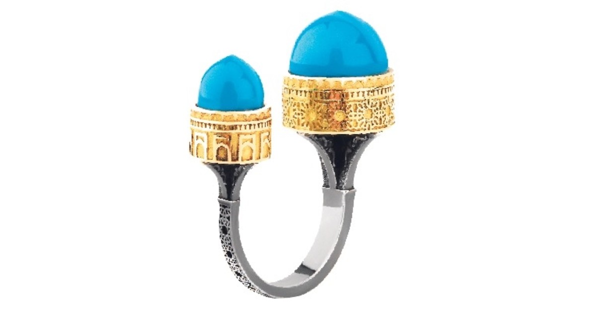A specially designed ring that bears the traditional traces of  Uzbek culture. 