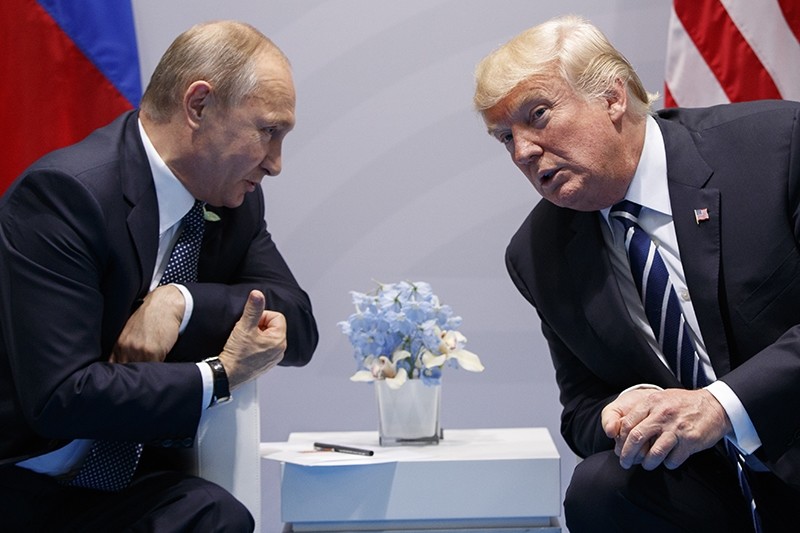  In this Friday, July 7, 2017, file photo U.S. President Donald Trump meets with Russian President Vladimir Putin at the G-20 Summit in Hamburg. (AP Photo)