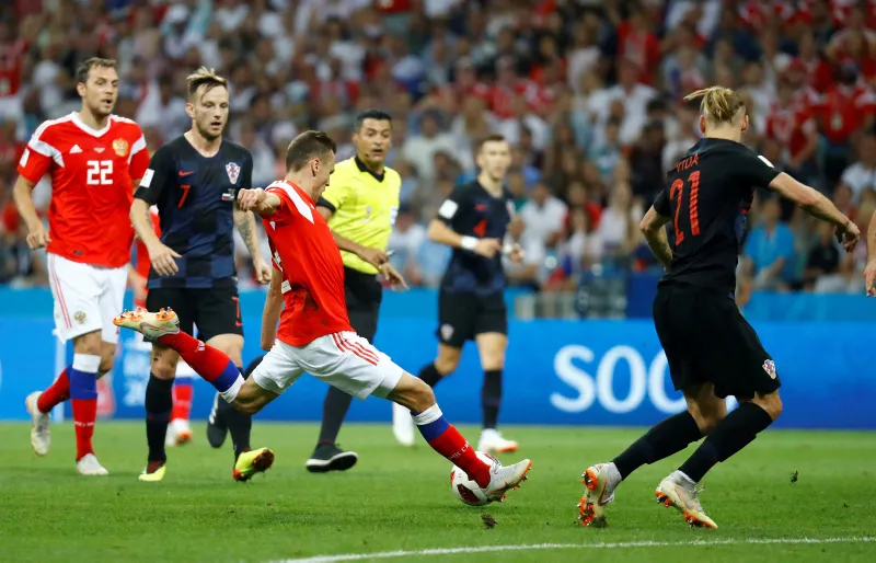 Croatian Vs. Russian Croatia beats Russia on penalties after the match finished 2-2 in extra ...