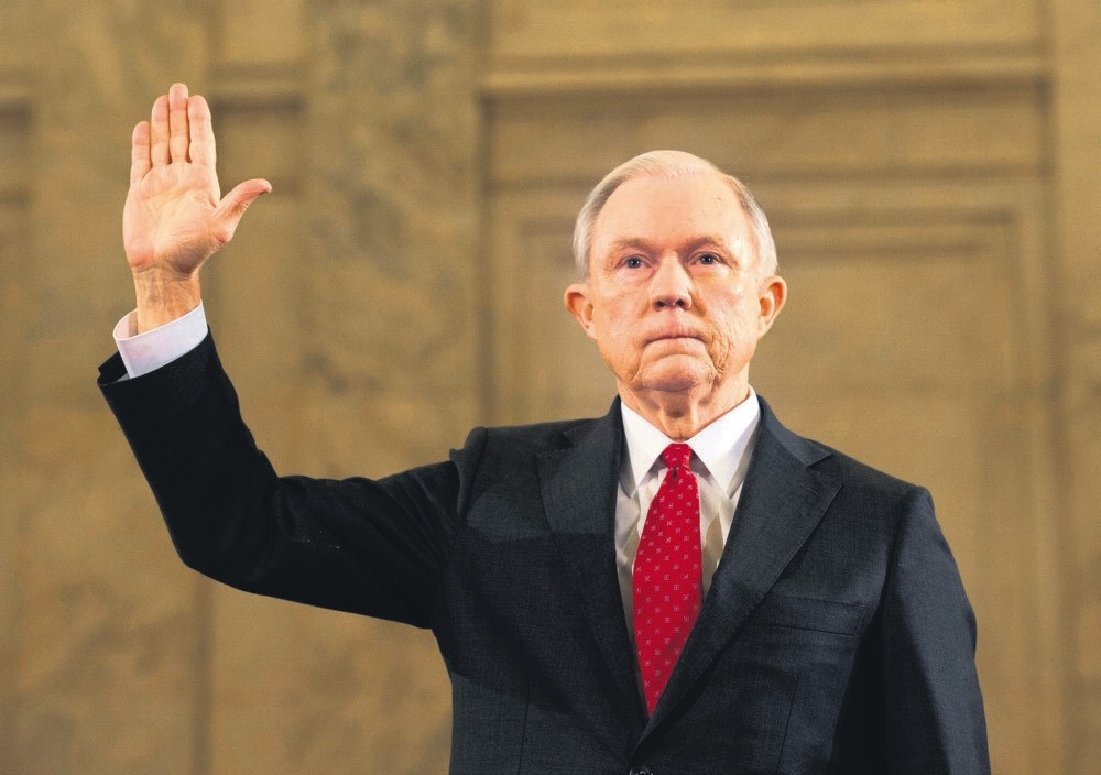 Sen. Jeff Sessions is sworn in before the Senate Judiciary Committee during his confirmation hearing to be Attorney General of the United States, in Washington, DC. (AFP Photo)