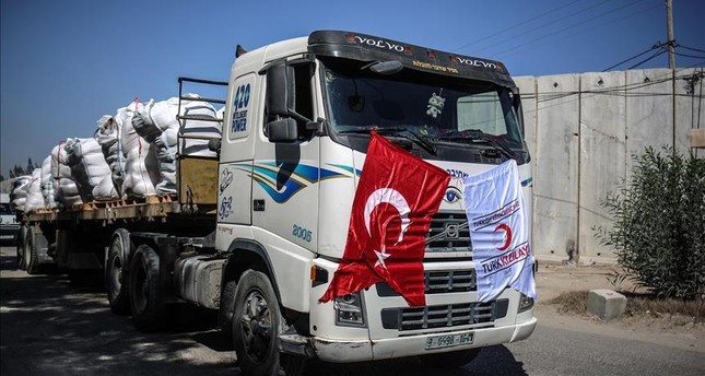 شاحنات جديدة من مساعدات السفينة التركية ليدي ليلى تصل غزة