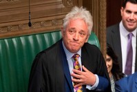 Bercow giving a personal statement in the House of Commons in London on September 9, 2019 to announce that he will stand down as the Speaker of the House of Commons on October 31 at the latest. (AP Photo)