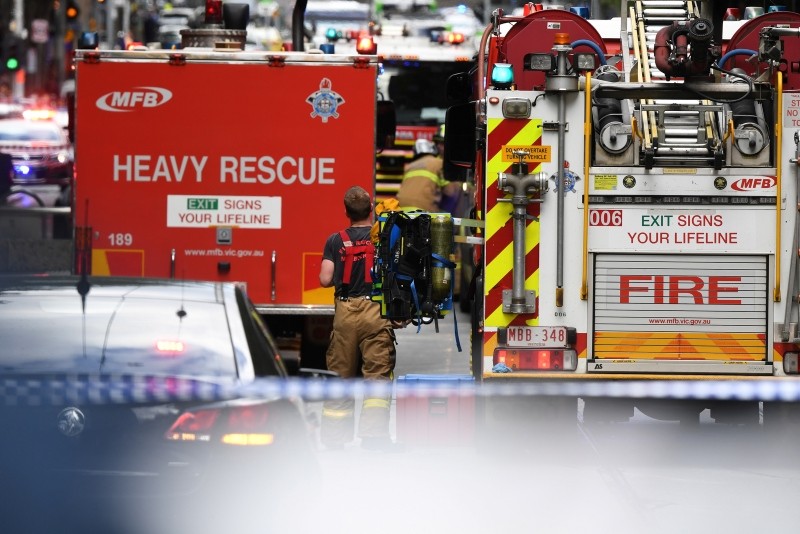 Emergency workers are seen on Bourke street in Melbourne, Australia, November 9, 2018. (EPA Photo)