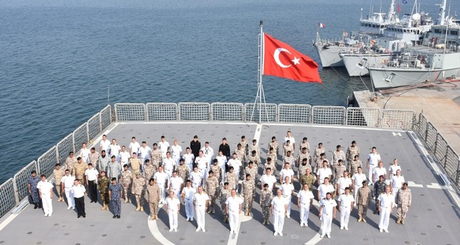 جانب من القوات البحرية التركية المشاركة في المناورات DHA