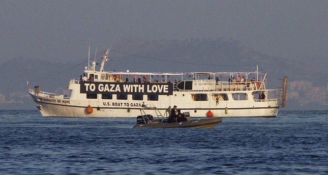 صورة أرشيفية لسفينة مساعدات يونانية كانت متجهة لقطاع غزة عام 2011  آسوشيتد برس