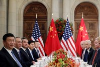 Chinese President Xi Jinping and U.S. President Donald Trump attend a working dinner with their delegation after the G20 summit in Buenos Aries, Argentina, Dec. 1. 