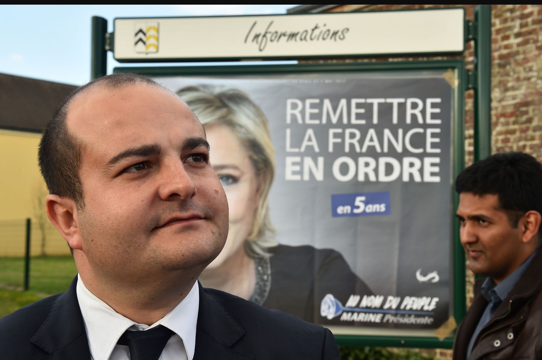 French far-right party Front National (FN) senator, Mayor of Frejus and FN presidential candidate Marine Le Pen's campaign director, David Rachline. (AFP Photo)
