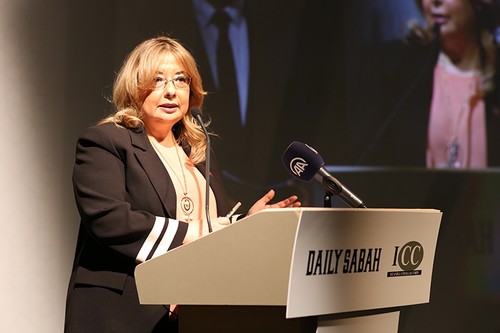 Gülnur Aybet, chief adviser to President Recep Tayyip Erdoğan, speaks at the event. (Daily Sabah Photo)