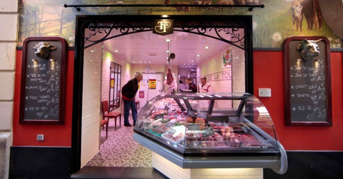 A view shows a butcher shop in the old city of Nice.  (REUTERS Photo)