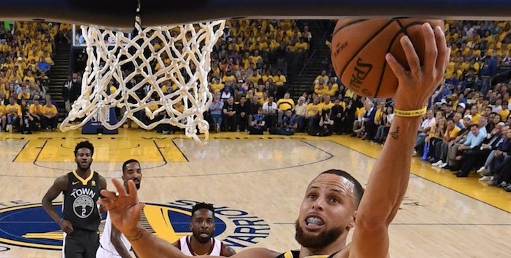 Golden State sharpshooter Stephen Curry delivered a performance for the ages Sunday with an NBA Finals record nine 3-pointers powering the defending champion Warriors over LeBron James and the Cleveland Cavaliers.